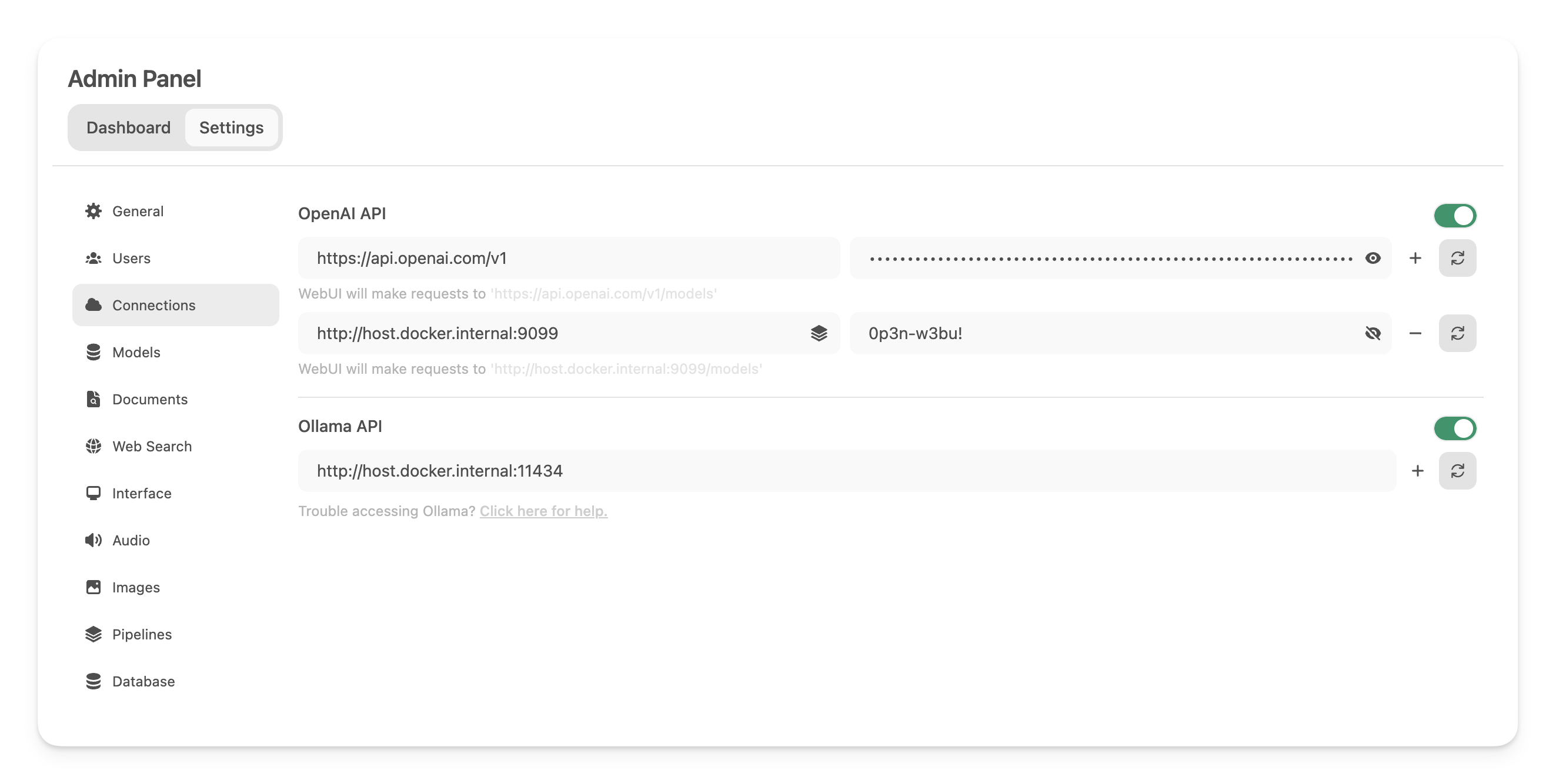 Open WebUI Settings