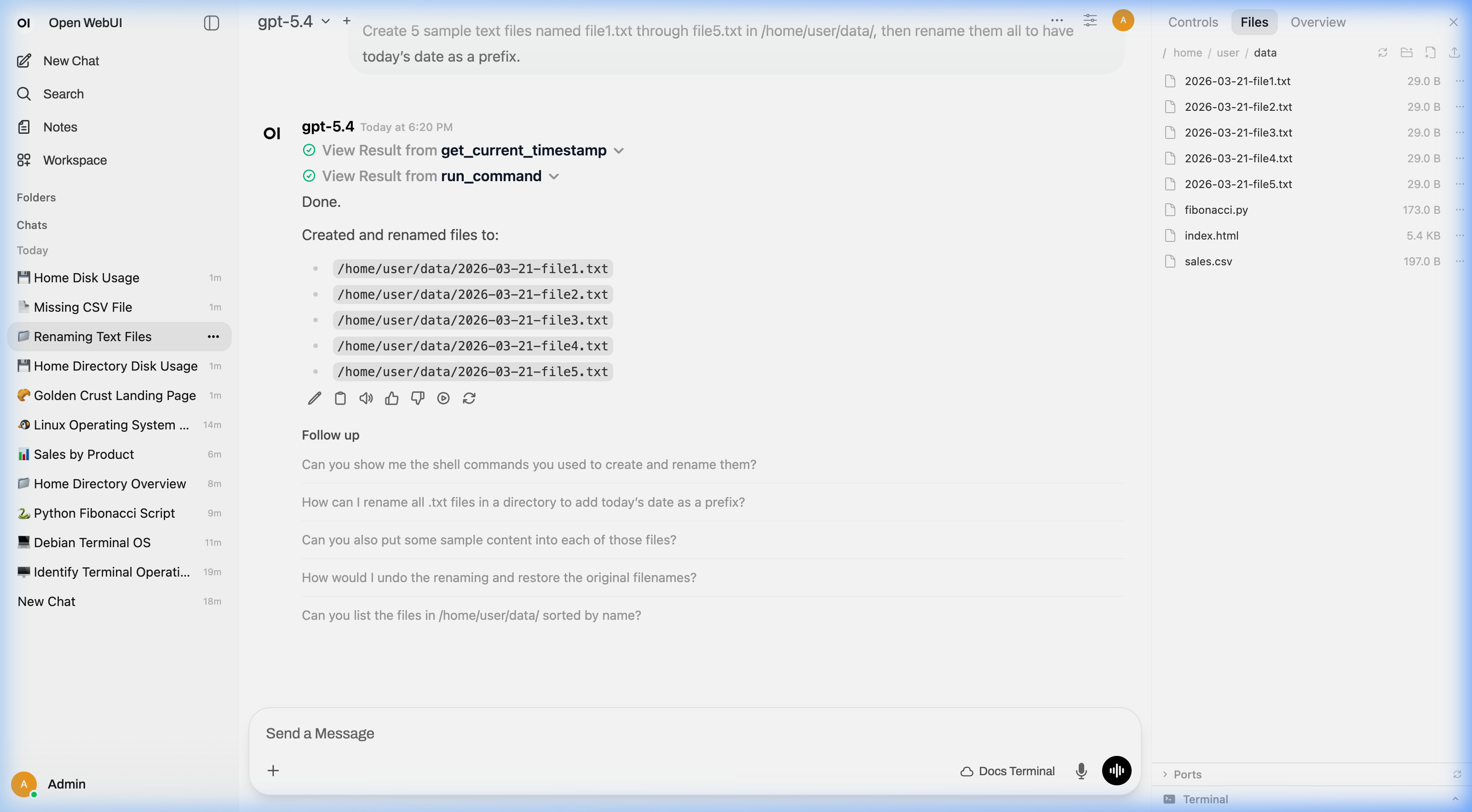 AI creating and renaming files with date prefixes